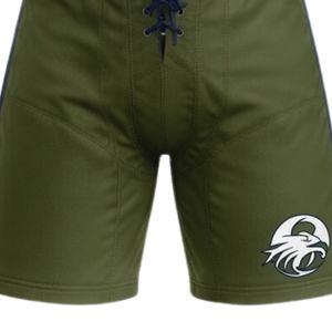 Conjunto de Camiseta y Pantalones Cortos de Hockey sobre Hielo Sublimados en Verde Oliva y Blanco para Hombre, Cuello en V, Rayas, Poliéster, Uniforme Deportivo, Ropa de Entrenamiento - Product Image 6
