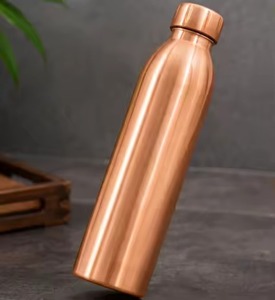 Export Grade Eco-Friendly Hammered Copper Water <b>Bottle</b> with Secure Closure for Wellness Brands and Gift Collections - Product Image 5