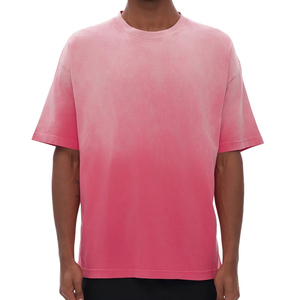 Blank Acid Wash <b>T</b> Shirt Oversized Faded Heavyweight Cotton Streetwear OEM Apparel - Product Image 3