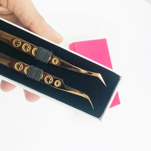 Pinzas Antideslizantes para Extensión de Pestañas, Pinzas de Precisión con Punta de Fibra de Acero Inoxidable para Herramientas de Maquillaje - Product Image 2