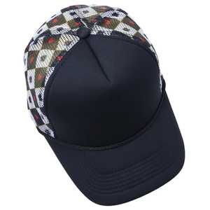 Gorra de Béisbol Unisex Transpirable de Malla a Cuadros, Estilo Casual de Primavera/Verano, Ajustable para Adultos, de Poliéster - Product Image 1
