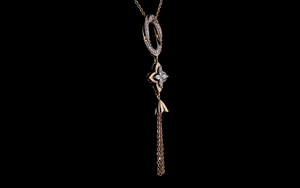 Conjunto de Pendientes de Borla y Colgante de Diamante Floral de Lujo Cultivado en Laboratorio |   Joyería de Oro Rosa para Eventos Nocturnos y Bodas - Product Image 2