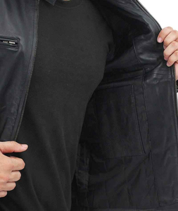 Chaqueta de Motociclista de Piel de Oveja para Hombre, Diseño Casual, Color Negro, Cuero Genuino, Temporada de Invierno, Nurak 2025, Personalizada - Product Image 3
