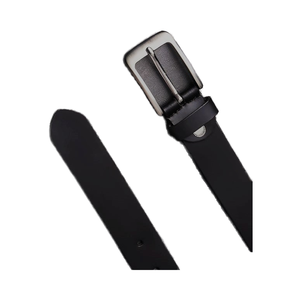 Cinturón informal de cuero negro Vintage para hombre Cinturón de cuero genuino 100% - Product Image 5