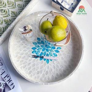 Nouveau design, plateau rond de luxe décoratif pour la table, pour les collations, les fruits, les aliments, en forme de coquillage - Product Image 4
