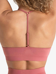Soutien-gorge de sport sans couture personnalisé pour femme, idéal pour le fitness, couleur unie, soutien complet pour l'entraînement, avec coussinets de poitrine - Product Image 5