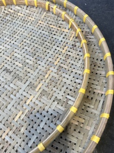 Plateaux de séchage et de service en bambou fumé, ronds, réutilisables, faits à la main, pour produits agricoles, produits de la ferme et ingrédients à base de plantes - Product Image 4