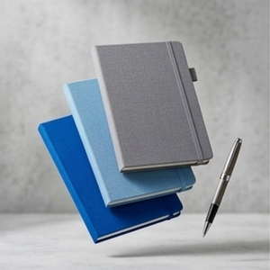 A5 Linen Texture Canvas Velvet Cover Premium Embossed Foil Notebook Multicolor Daily Journal for Office <b>Work</b> with Custom Logo - Product Image 2