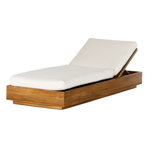 Cama plegable minimalista de madera maciza para exteriores, mueble para el hogar, tumbona con cojín extraíble para todo tipo de clima. - Product Image 2