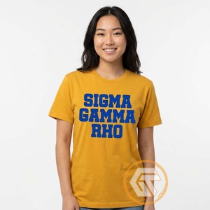 เสื้อยืดลำลองสำหรับสตรี GREEK TREASURES Sigma Gamma Rho ผลิตจากผ้าฝ้ายเจอร์ซีย์ 100% ระบายอากาศได้ดี เหมาะสำหรับฤดูร้อน คอกลม แขนสั้น ขายส่ง - Product Image 5