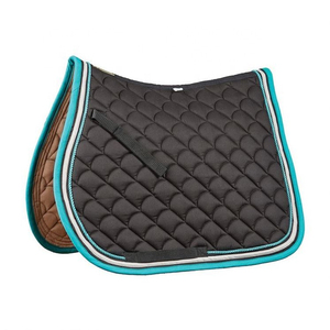 Tapis de selle de dressage Blackforgegear bleu marine avec bordure blanche, doublure en coton, couverture de selle pour cheval - Product Image 6