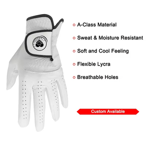 Gant de golf unisexe sur mesure de haute qualité, main droite, cuir véritable, antidérapant, fermeture auto-agrippante, gant de sport - Product Image 5