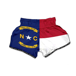 Shorts de Muay Thai pour hommes à taille mi-haute avec cordon de serrage, en tissu polyester/coton, personnalisables avec logo, pour marques de vêtements de sport mondiales - Product Image 2