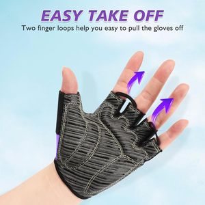 Gants de cyclisme avec coussinets absorbant les chocs, adhérence accrue, ajustement flexible, légers, respirants pour hommes et femmes, VTT - Product Image 4
