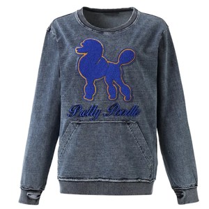 Sweat-shirt en jean chenille Sigma Gamma Rho pour femme, bleu, avec poche, col rond, pull décontracté de sororité - Product Image 2