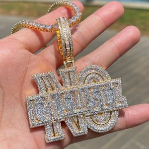 Pendentif personnalisé en diamant de laboratoire sans excuses, pendentif lettre hip-hop glacé, fournisseur en gros - Product Image 4