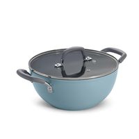 Ensemble de 2 casseroles en acier inoxydable triple couche, Kadhai Wok avec couvercle, poêle à frire de 24 cm, compatible avec les cuisinières à induction et à gaz