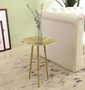 Modern <b>Gold</b> Metal <b>Console</b> <b>Table</b> with Tripod Base Contemporary Living Room Accent Furniture - Product Image 1
