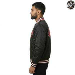 Eco-friendly Polyester Shell Standard Thickness <b>Patchwork</b> Pattern Winter Men's Varsity Style <b>Jacket</b> with Zipper Closure - Product Image 3