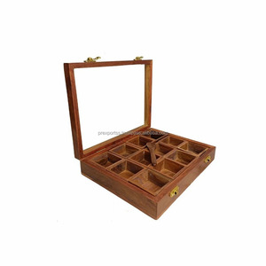 Caja de especias de madera del fabricante indio, tarifa al por mayor, forma cuadrada, diseño plegable funcional - Product Image 4