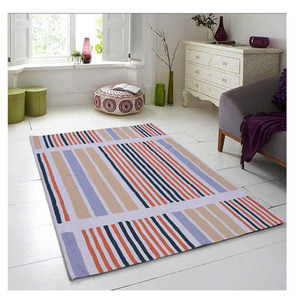100% fait à la main moderne géométrique Design brodé tissé coton tapis de sol multicolore pique-niques voyage tapis ensembles en vente - Product Image 1