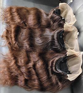 Extensiones de cabello Remy indio Real sin procesar, trama de peluca, estilo de onda profunda suave de un templo de donante, cabello crudo Natural - Product Image 3