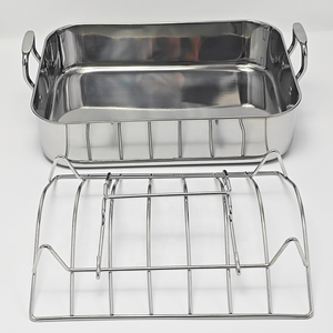 Elegante bandeja para asar de acero inoxidable para preparar deliciosos platos caseros con amplia capacidad de cocción y asas cómodas - Product Image 5