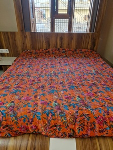 Indian Cotton <b>Bedspread</b> Floral Bird Print Boho Kantha <b>Quilt</b> Handmade Eco-Friendly Washable Reversible All-Season Bed Cover Home - Product Image 1