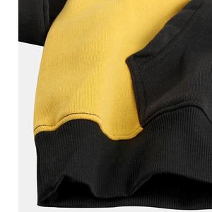 2021 Men's Casual Blouse Color Splice Long Sleeve Tops Round Neck Drawstring Hoodies Blouse High Quality Daily Simple Sweats - Product Image 4