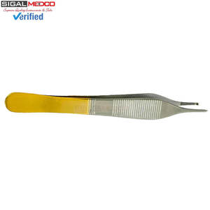 Pinzas Adson con Punta de Carburo de Tungsteno de 4.75 Pulgadas, 1x2 Dientes, Pinzas Adson Marrones para Tejido, Pinzas Adson para Aplicación de Apósitos, Instrumento Quirúrgico - Product Image 4