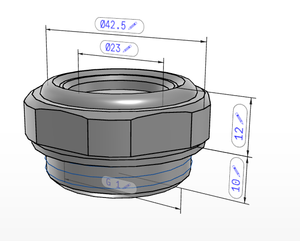 กระจกมองระดับน้ำมัน K0246 พร้อม NAT เลนส์แก้วพร้อมแผ่นสะท้อนแสง, D1=G1, D=42,5, อะลูมิเนียม - Product Image 3