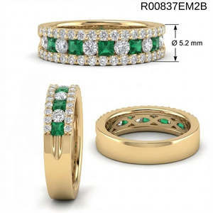 ซัพพลายเออร์ฮ่องกงขายส่งแหวนแต่งงานเพชรพลอยมรกตคุณภาพสูงทองคำขาว 18k สำหรับผู้หญิงงานปาร์ตี้สไตล์คลาสสิก - Product Image 6