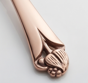 Ensemble de couverts en acier inoxydable plaqué or rose, finition miroir, manche long, design moderne et luxueux, vaisselle de mariage durable - Product Image 2