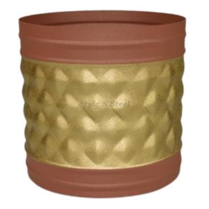 Maceta Moderna y Clásica de Dos Tonos con Recubrimiento de Polvo de Hierro, Duradera, Multiusos, para Interiores y Exteriores, con Drenaje - Product Image 1