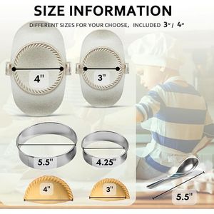 Ensemble d'ustensiles blancs pour la préparation d'empanadas, de dumplings, de pierogi et de tourtes, moule à presser, machine à faire des dumplings chinois - Product Image 2