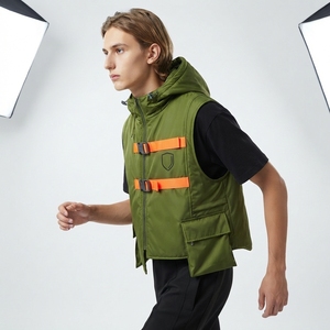Men's Polyester Cotton <b>Puffer</b> <b>Jacket</b> <b>Vest</b> Regular Sleeve Warm Quilted Winter Outdoor Casual Lightweight Insulated Coat Custom OE - Product Image 5