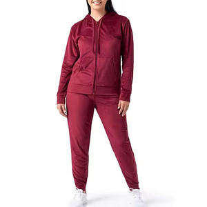 Ensemble de survêtement respirant en polyester pour femme, manches longues, couleur unie, avec capuche et fermeture éclair sur le devant, idéal pour le jogging décontracté en automne - Product Image 5