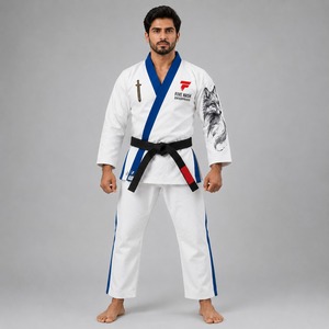 Uniforme de karaté léger avec tissu résistant, coupe professionnelle, mouvements fluides et soutien confortable pour l'entraînement. Uniformes de karaté. - Product Image 1