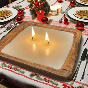 Premium Quality Handmade Modern Wood Square Candle Holder New Arrival <b>Tealight</b> & Pillar Stand for Christmas Decor - Product Image 1