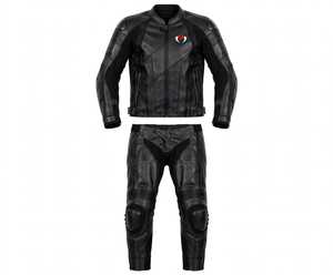 Traje de Motociclismo de Cuero Negro y Amarillo Personalizable con Estampado para Hombre, Chaqueta y Pantalones, Conjunto de Equipo de Protección para Conducir - Product Image 5