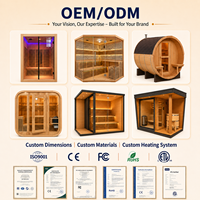 Ruang Sauna Dalam Ruangan Modern Berbentuk Kubus dari Kayu Hemlock Kaitong Tradisional untuk 1 2 3 4 Orang, dengan Pemandangan Panorama, Sistem Uap Kering, Cocok untuk Vila
