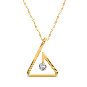 Collar con Colgante de Diamante Geométrico Triangular de Trabajo Abierto - Product Image 1