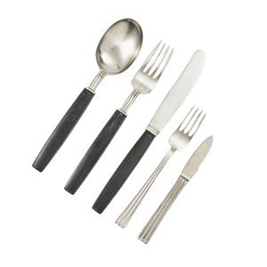 Ensemble de couverts élégants en acier inoxydable, finition miroir, compatibles lave-vaisselle, design à poignée torsadée, pour la maison et l'hôtellerie - Product Image 4