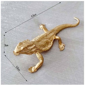 Hot Selling Handmade Modern <b>Gold</b> Lizard Sculpture Mini Decorative Figurine Aluminum <b>Ornament</b> Home Office Desktop Decor Wholesale - Product Image 2