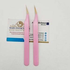 Pink Eyelash Tweezers <b>Smooth</b> Tip Precision <b>Tools</b> for Lash Extension - Product Image 2