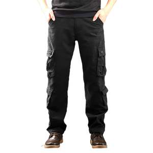 Pantalones Cargo Tácticos para Hombre, Cintura Alta, Múltiples Bolsillos, Transpirables, Estilo Ropa de Trabajo, Material de Lona, Corte Recto, para Otoño - Product Image 2
