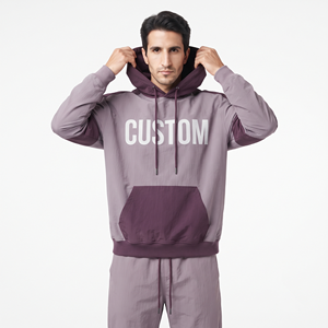 Sudadera con Capucha Extra Grande para Hombre, 100% Nailon, Hombros Caídos, Dos Tonos, Estilo Casual Urbano, con Logotipo Personalizado - Product Image 3