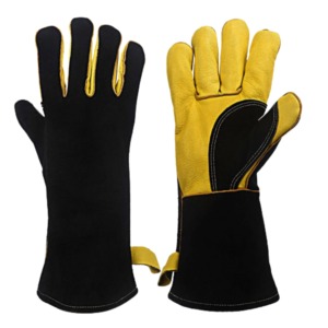 Gants de soudage 14 pouces, vente en gros directe d'usine, gants de sécurité en cuir croûte résistants à la chaleur pour travaux industriels et lourds - Product Image 6