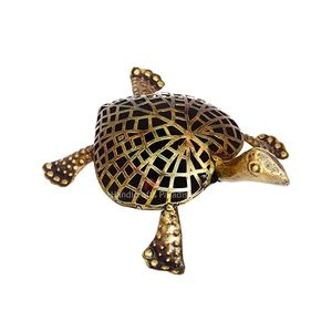 Support de bougie en laiton fait main en forme de tortue, décoration d'intérieur, ornement en métal - Product Image 4