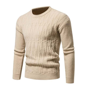 Pull en laine/acrylique à col rond pour homme OEM, vente en gros, chaud, tricoté pour l'hiver, respirant, livraison rapide, élégant et tendance - Product Image 5